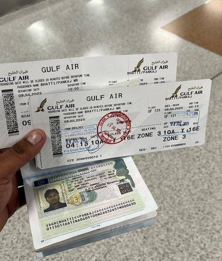Greece National D Visa & Flight Boarding - Pankaj Bhatti